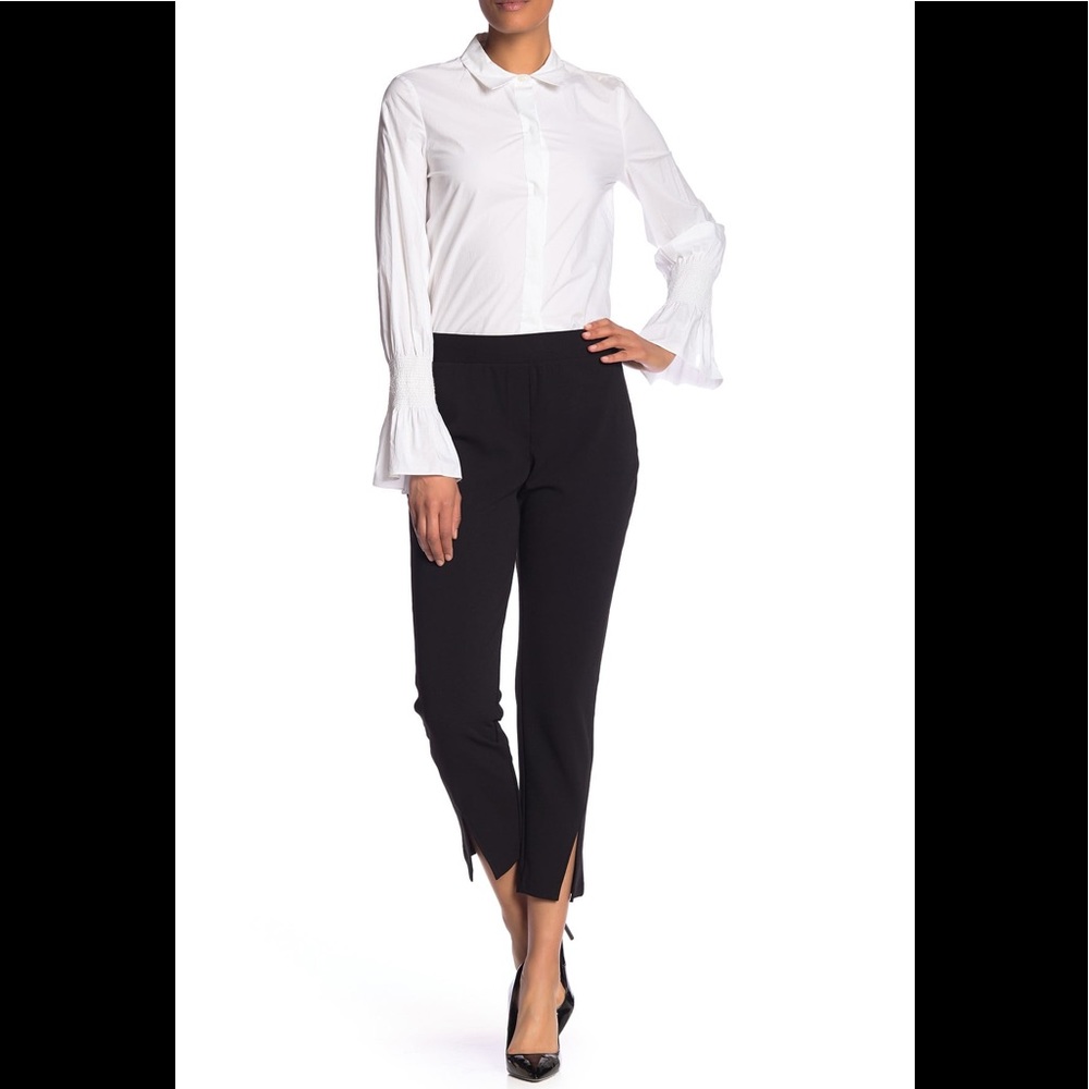 Vince Camuto Crepe Ponte Split Hem Pants L